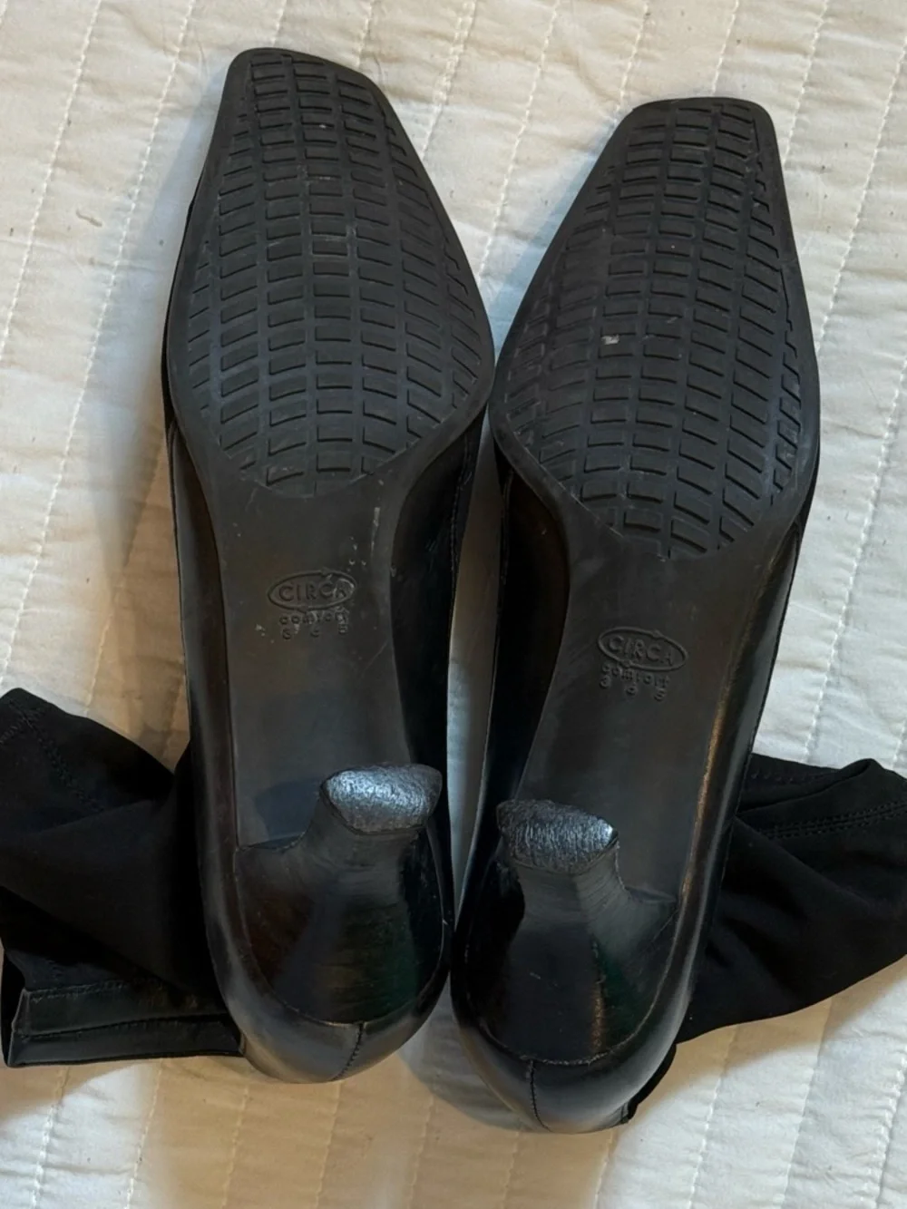 Circa Joan & David Black Stretch Ankle Bootie Heels Size 8